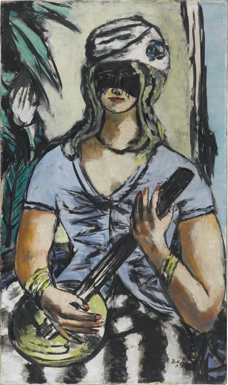 Ragazza con banjo e maschera, 1938 - Staatsgalerie Stuttgart